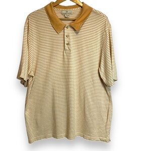 Paradise Collection Shirt‎ Size XXL Mens Short Sleeve Polo Silk Blend Striped